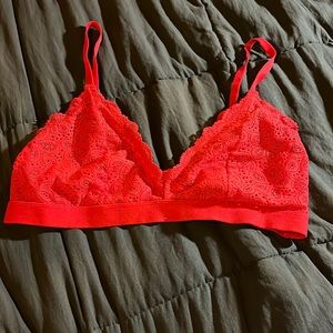 Red bralette with adjustable straps